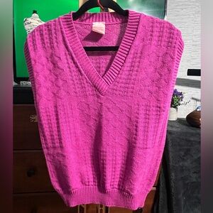 70’s-80’s Sears Women's V-Neck Sweater Vest in  Pink & in Blue! Amazing!!! 🤩